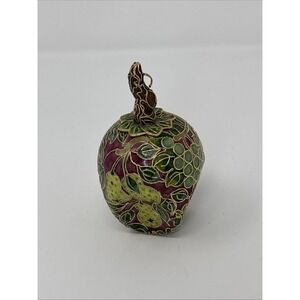 Vintage Cloisonné Apple Fruit Ornament Colorful Enamel Decorative Brass Figurine